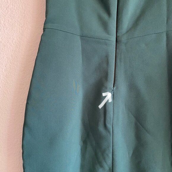 Nookie Billie Square Neck Fitted Bodycon Cocktail Mini Dress Khaki Green - Picture 8 of 8